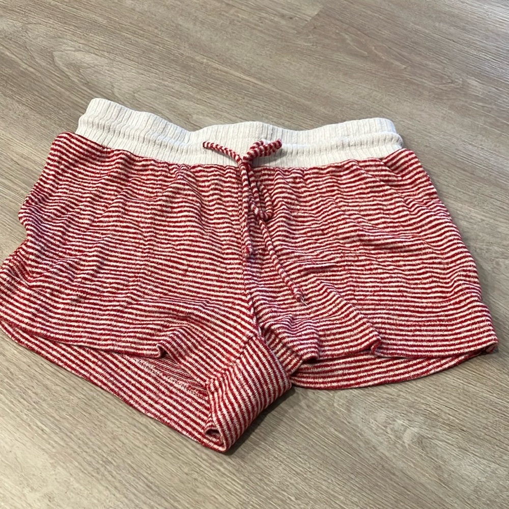 Striped Red and White Women's Shorts